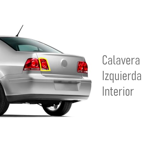 Calavera Izquierdo Interior sin Arnes Clara Compatible con VW Jetta Clasico 2008 2009 2010 2011 2012 2013 2014 2015 | Rojo Blanco