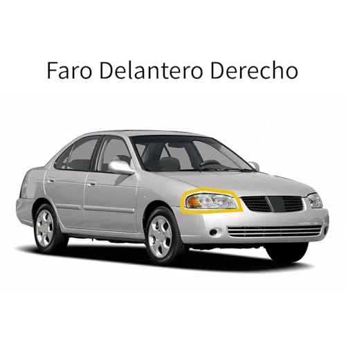 Faro Delantero Derecho compatible con NsN Sentra B-15 2004 2005 2006 | Fondo Cromado | Con Mica