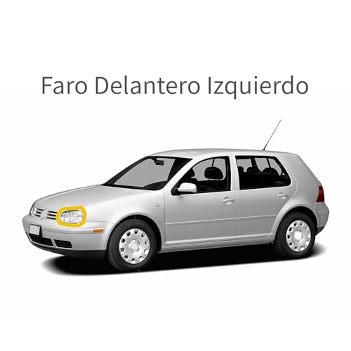 Faro Delantero Izquierdo VW Golf 1999 2000 2001 2002 2003 2004 2005 2006 2007 | Sin Lupa | Con Foco | Ambar con Vidrio