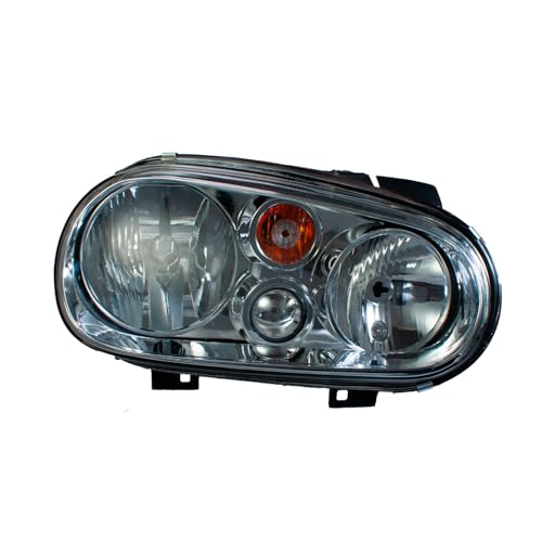 Faro Delantero Derecho VW Golf 1999 2000 2001 2002 2003 2004 2005 2006 2007 | Sin Lupa | Con Foco | Ambar con Vidrio