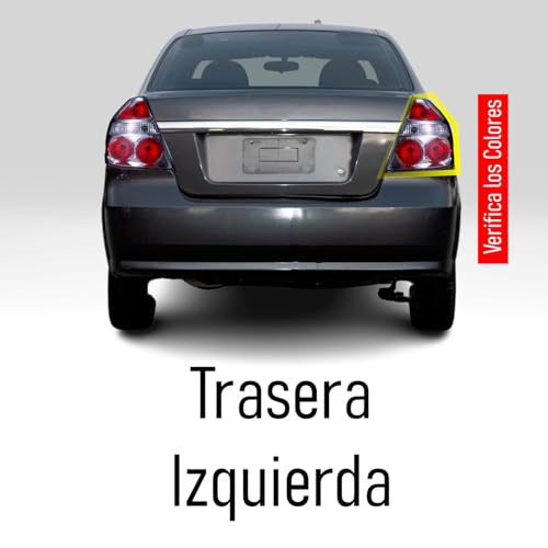 Calavera Derecha compatible con Aveo 2012 2013 2014 2015 2016 2017 | Sin Arnes | Color Blanco y Rojo