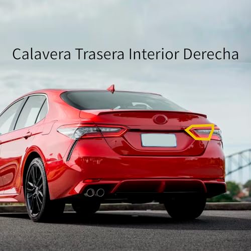 Calavera Derecha Interior sin Arnes Clara Compatible con TYA Camry 2018 2019 2020 2021 2022 2023 2024 | Rojo Blanco | Con Arnes