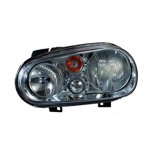 Faro Delantero Izquierdo VW Golf 1999 2000 2001 2002 2003 2004 2005 2006 2007 | Sin Lupa | Con Foco | Ambar con Vidrio