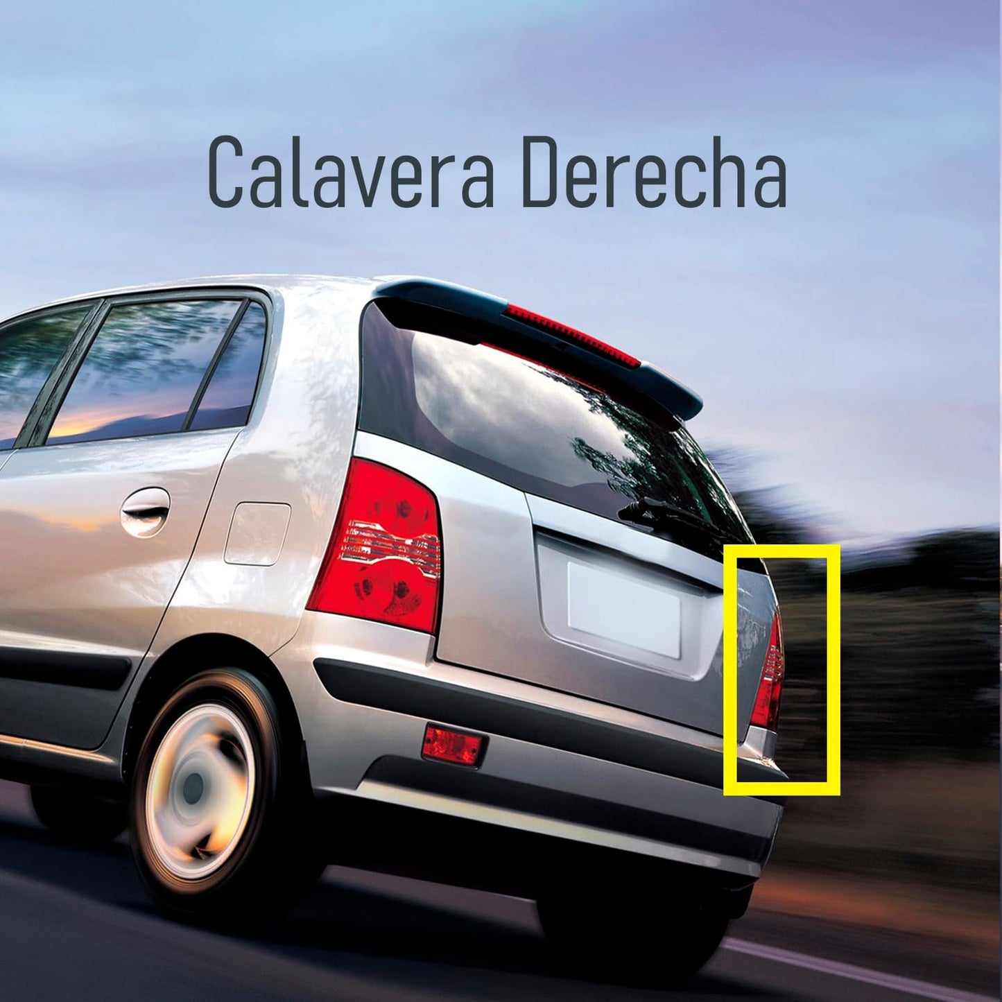 Calavera Derecha Compatible con Atos 2005 2006 2007 2008 2009 2010 2011 2012 | Con Arnes | Rojo FIlas Blancas